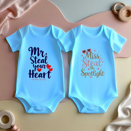 Mr. Steal Your Heart" | Miss Steal the Spotlight - Baby Romper