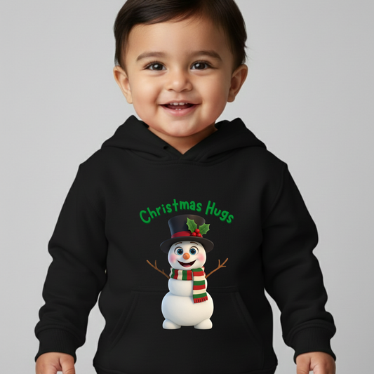 Snowman “Christmas Hugs” Design - Unisex Kids Hoodie