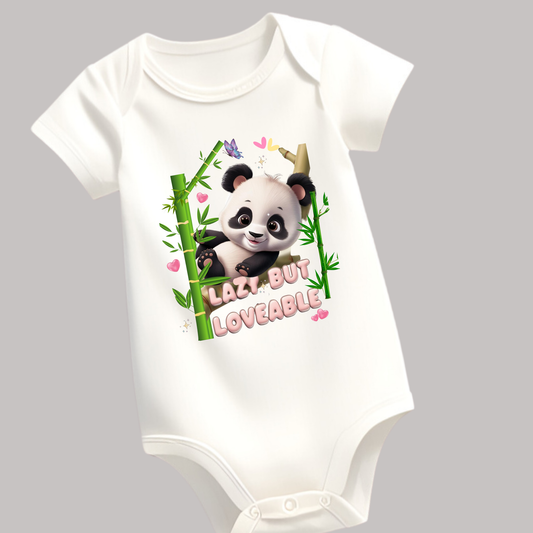 Lazy but Lovable Panda Romper | 100% Cotton Baby Wear | Made in India