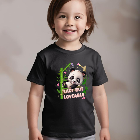 Lazy but Lovable Panda T-Shirt | 100% Cotton Kids Wear | Made in India