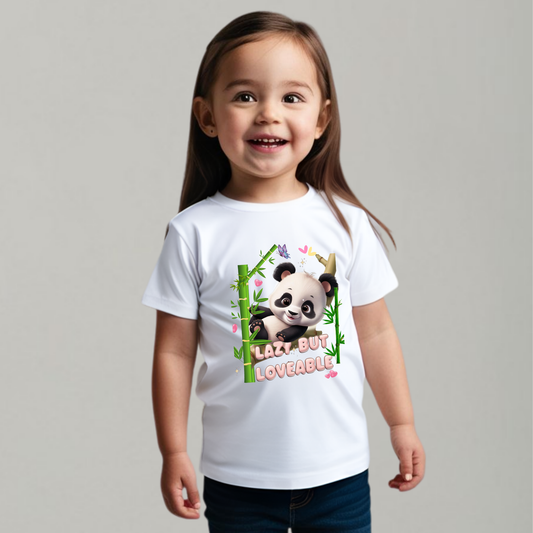 Lazy but Lovable Panda T-Shirt | 100% Cotton Kids Wear | Made in India