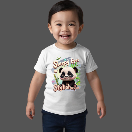 Sleepy Eyes or Stylish Disguise - Panda Design - Baby T-Shirt
