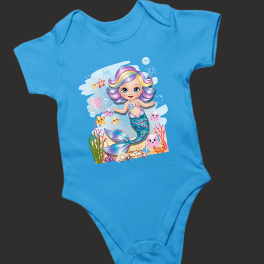🧜♀️ Tiny Tail, Big Dreams – Adorable Mermaid Romper for Little Ocean Lovers!