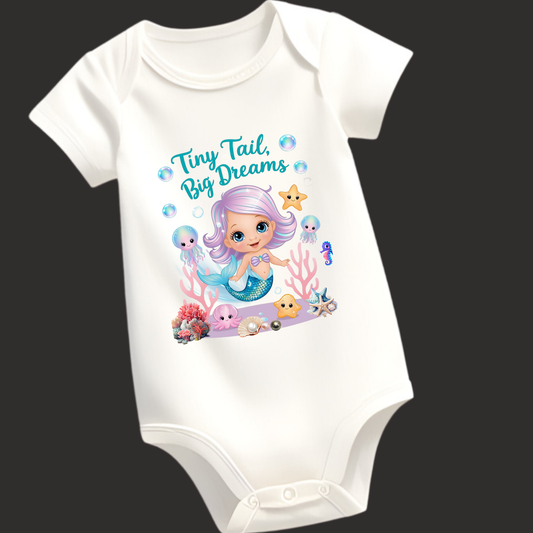 🧜♀️ Tiny Tail, Big Dreams – Adorable Mermaid Romper for Little Ocean Lovers!