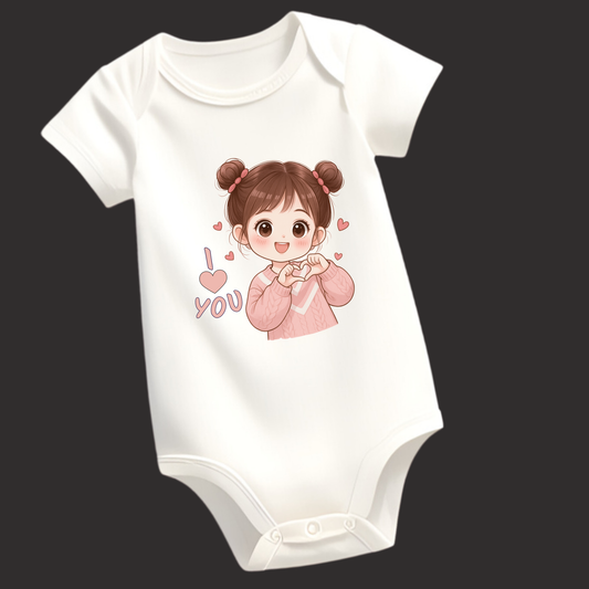 I Love U – Cute Chibi Baby Girl Romper