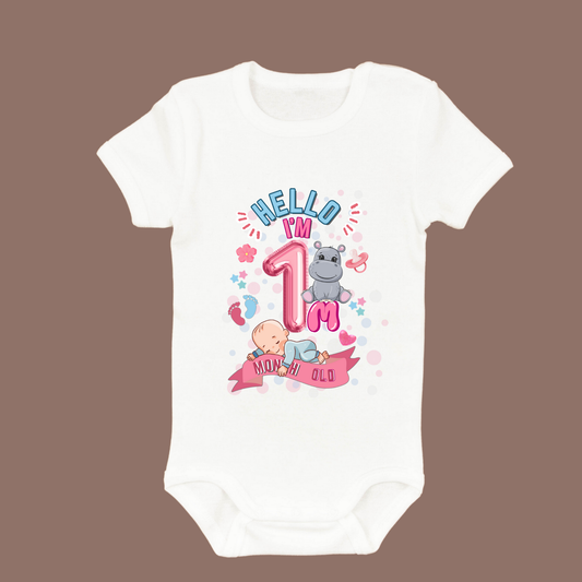 Adorable Baby Milestone Rompers | 1 month old | Soft & Comfy Cotton | Unisex
