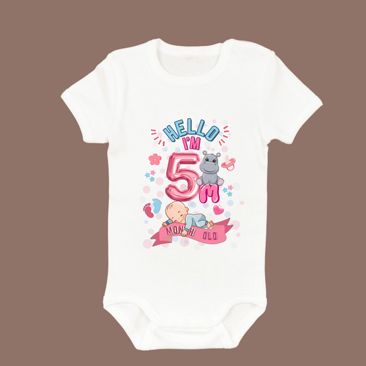 Adorable Baby Milestone Rompers | 5 Months old | Soft & Comfy Cotton