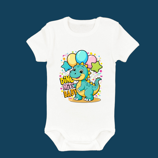 Baby Dinosaur Romper - 'Dino-Mite Baby' Design | Soft Cotton Toddler T-Shirt (Unisex)