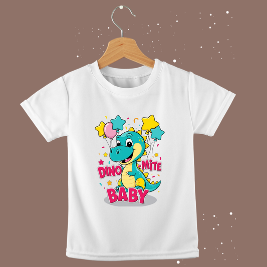 Baby Dinosaur - 'Dino-Mite Baby' Design | Soft Cotton Toddler T-Shirt