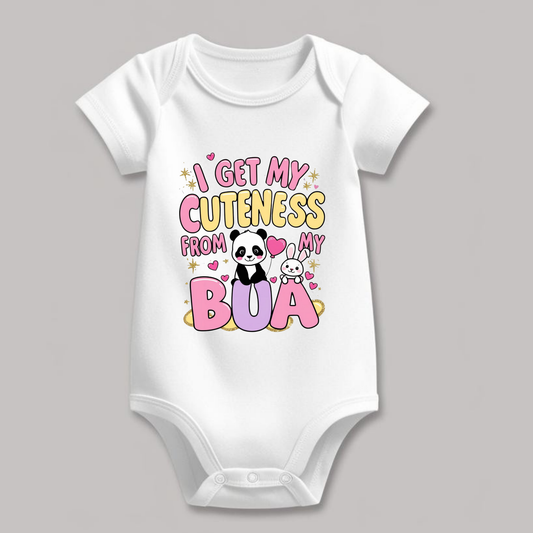 Adorable Bua-Themed Cotton Baby Romper – Custom-Made for Comfort and Style