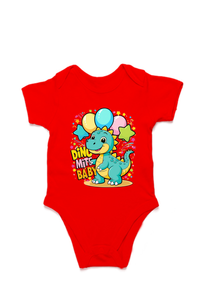 Baby Dinosaur Romper - 'Dino-Mite Baby' Design | Soft Cotton Toddler T-Shirt (Unisex)