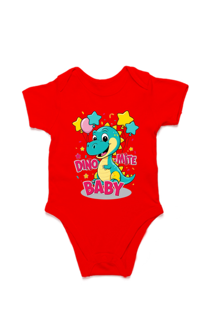 Baby Dinosaur Romper - 'Dino-Mite Baby' Design | Soft Cotton Toddler T-Shirt