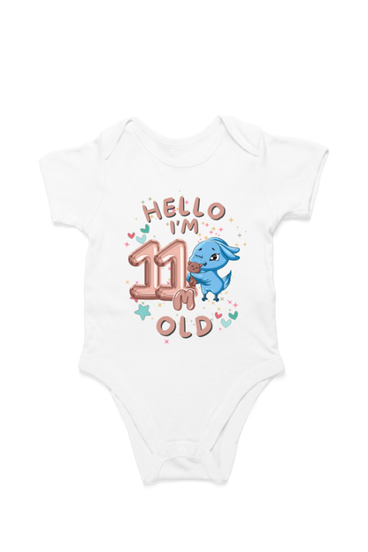Adorable Baby Milestone Rompers | 11 months old |  Soft & Comfy Cotton - Unisex