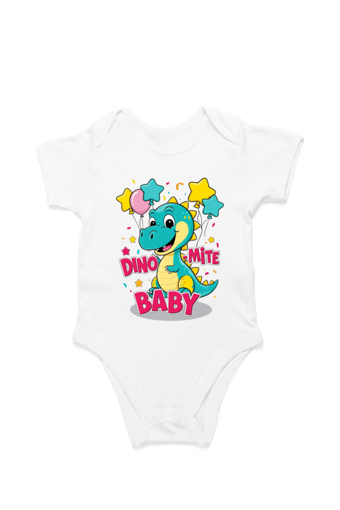 Baby Dinosaur Romper - 'Dino-Mite Baby' Design | Soft Cotton Toddler T-Shirt