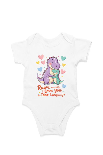 Baby Dinosaur Romper - 'Dino-Mite Baby' Design | Soft Cotton Toddler T-Shirt (Unisex)