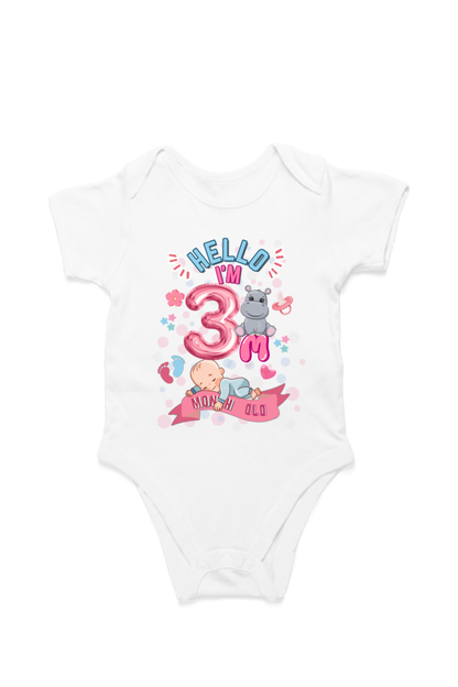 Adorable Baby Milestone Rompers | 3 Months  old | Soft & Comfy Cotton