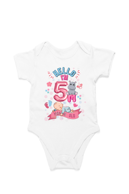 Adorable Baby Milestone Rompers | 5 Months old | Soft & Comfy Cotton