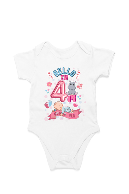 Adorable Baby Milestone Rompers | 4 Months Old | Soft & Comfy Cotton