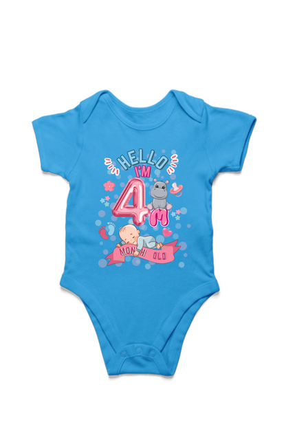Adorable Baby Milestone Rompers | 4 Months Old | Soft & Comfy Cotton