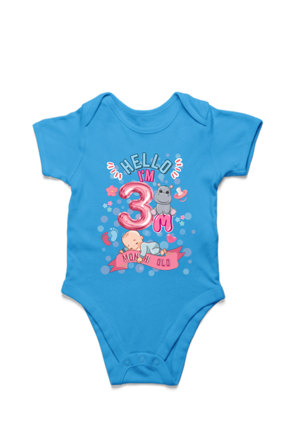 Adorable Baby Milestone Rompers | 3 Months  old | Soft & Comfy Cotton
