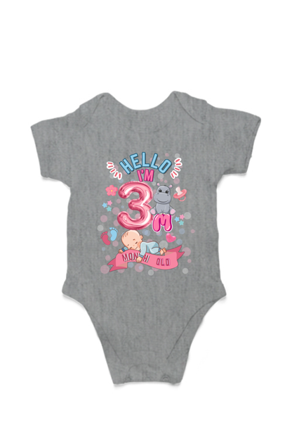 Adorable Baby Milestone Rompers | 3 Months  old | Soft & Comfy Cotton