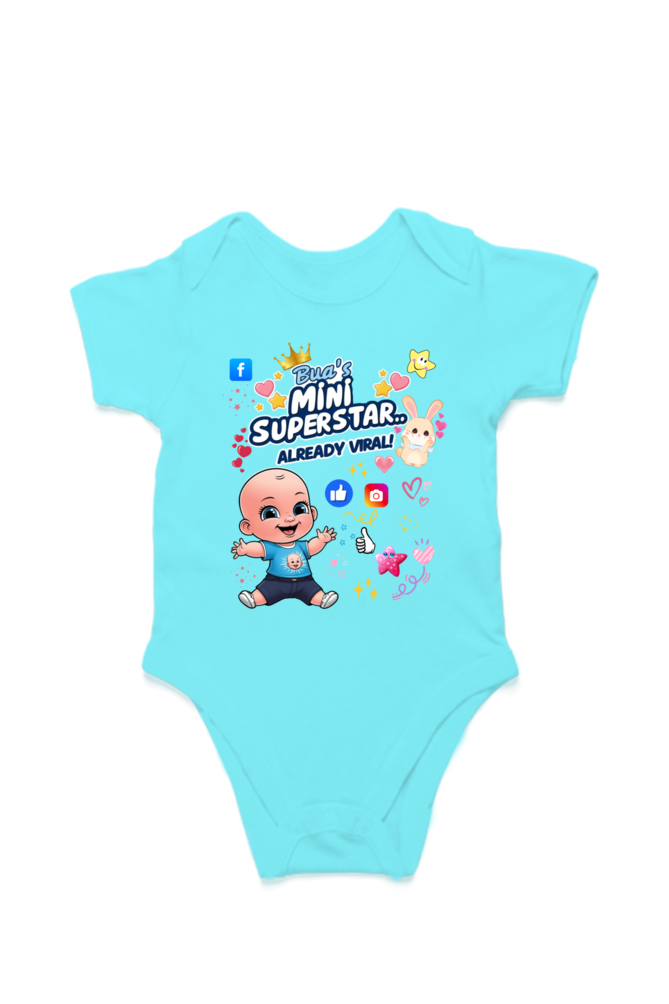 Adorable Bua-Themed Cotton Baby Romper – Custom-Made for Comfort and Style