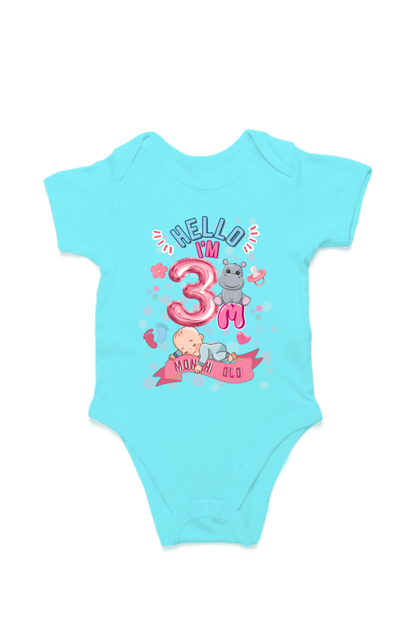 Adorable Baby Milestone Rompers | 3 Months  old | Soft & Comfy Cotton