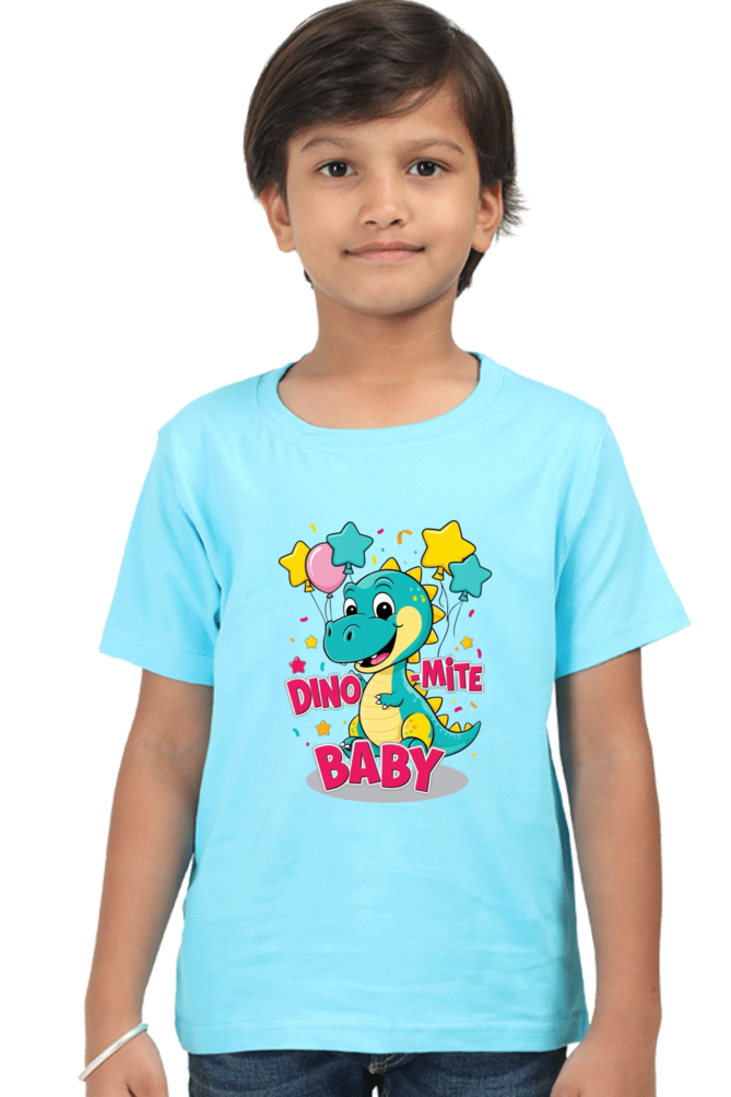 Baby Dinosaur - 'Dino-Mite Baby' Design | Soft Cotton Toddler T-Shirt"