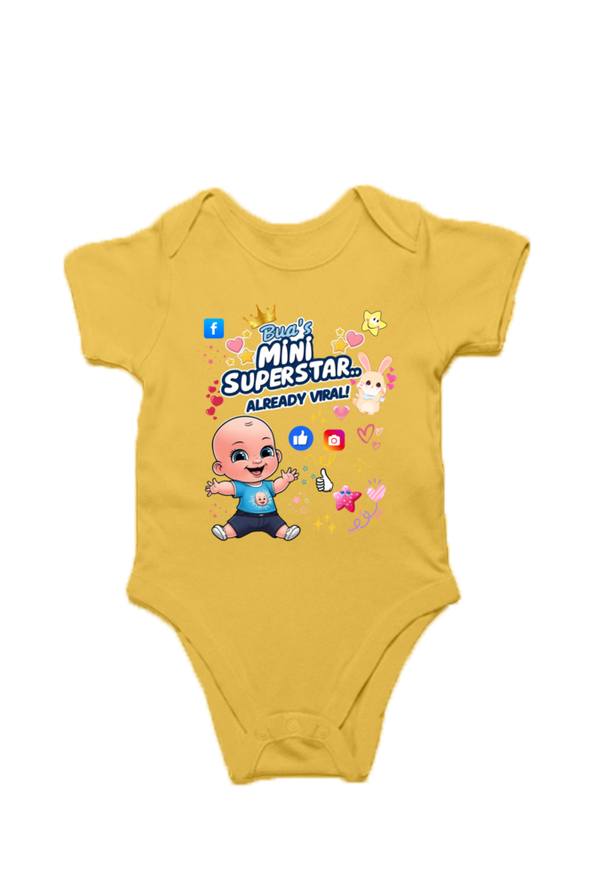 Adorable Bua-Themed Cotton Baby Romper – Custom-Made for Comfort and Style