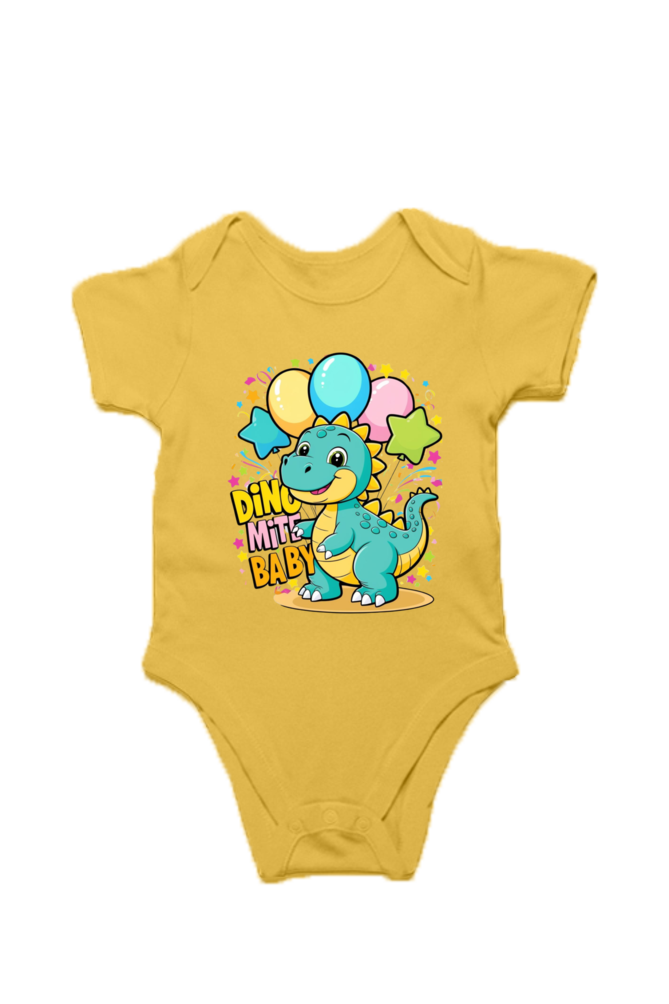 Baby Dinosaur Romper - 'Dino-Mite Baby' Design | Soft Cotton Toddler T-Shirt (Unisex)