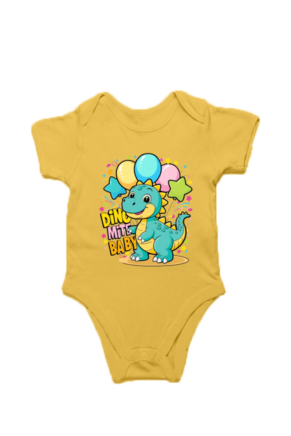 Baby Dinosaur Romper - 'Dino-Mite Baby' Design | Soft Cotton Toddler T-Shirt (Unisex)