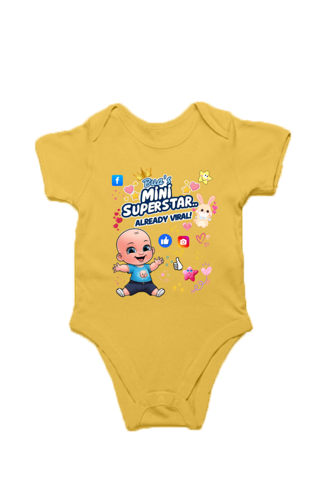 Adorable Bua-Themed Cotton Baby Romper – Custom-Made for Comfort and Style