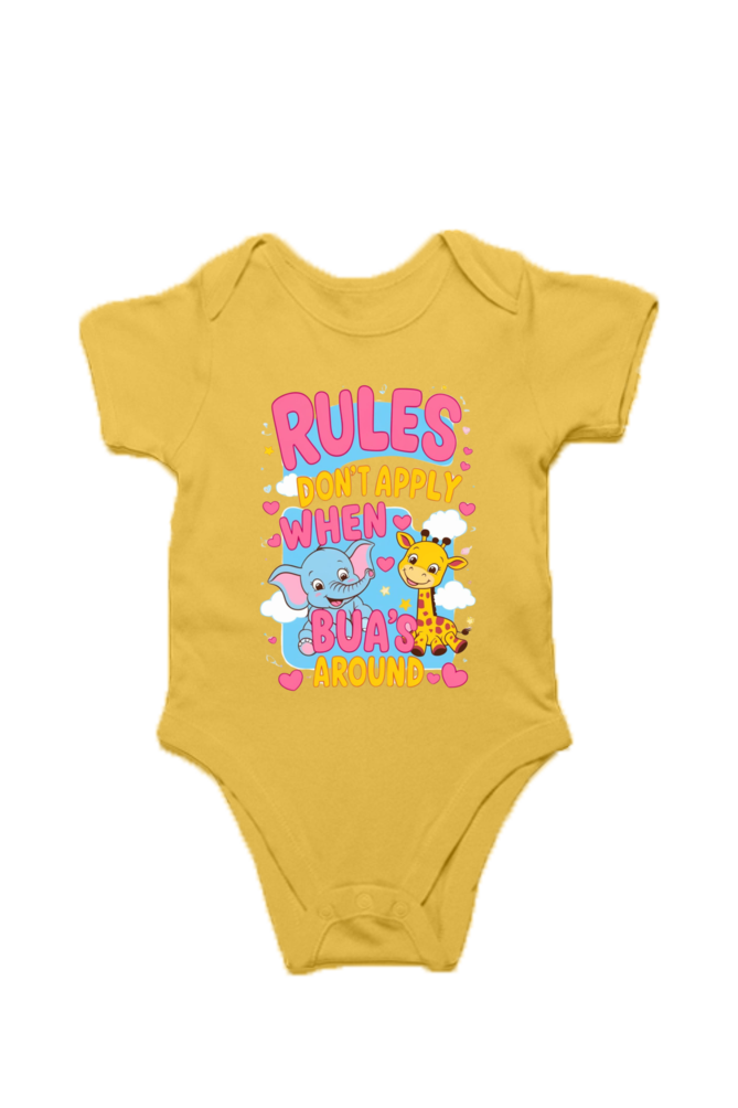 Adorable Bua-Themed Cotton Baby Romper – Custom-Made for Comfort and Style