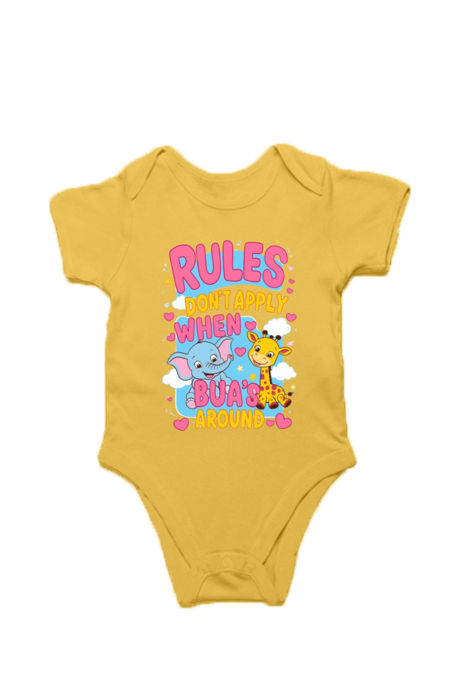 Adorable Bua-Themed Cotton Baby Romper – Custom-Made for Comfort and Style