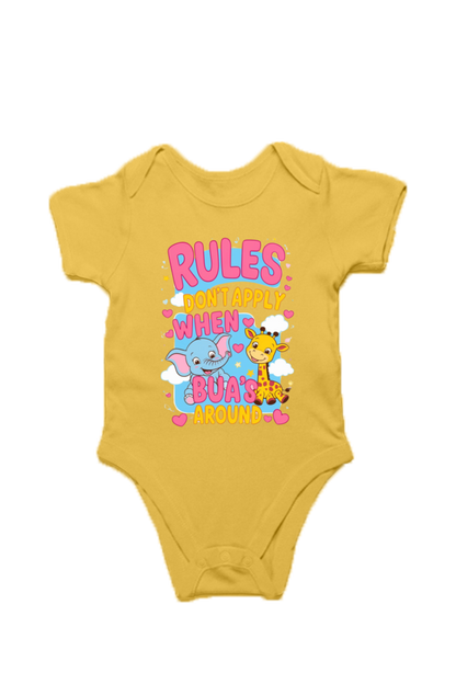 Adorable Bua-Themed Cotton Baby Romper – Custom-Made for Comfort and Style