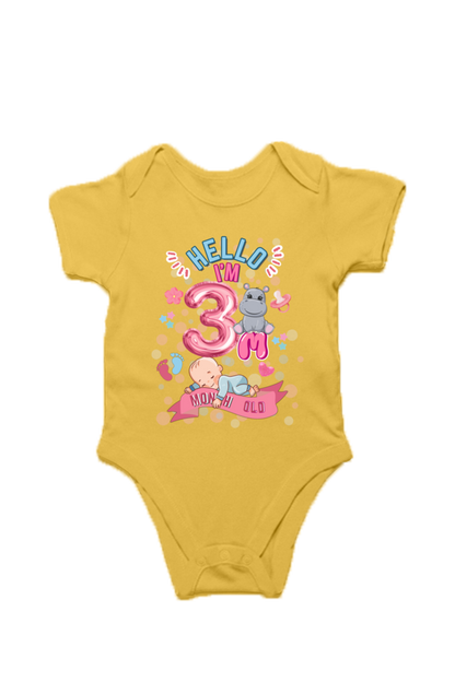 Adorable Baby Milestone Rompers | 3 Months  old | Soft & Comfy Cotton