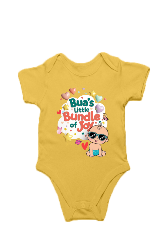 Adorable Bua-Themed Cotton Baby Romper – Custom-Made for Comfort and Style