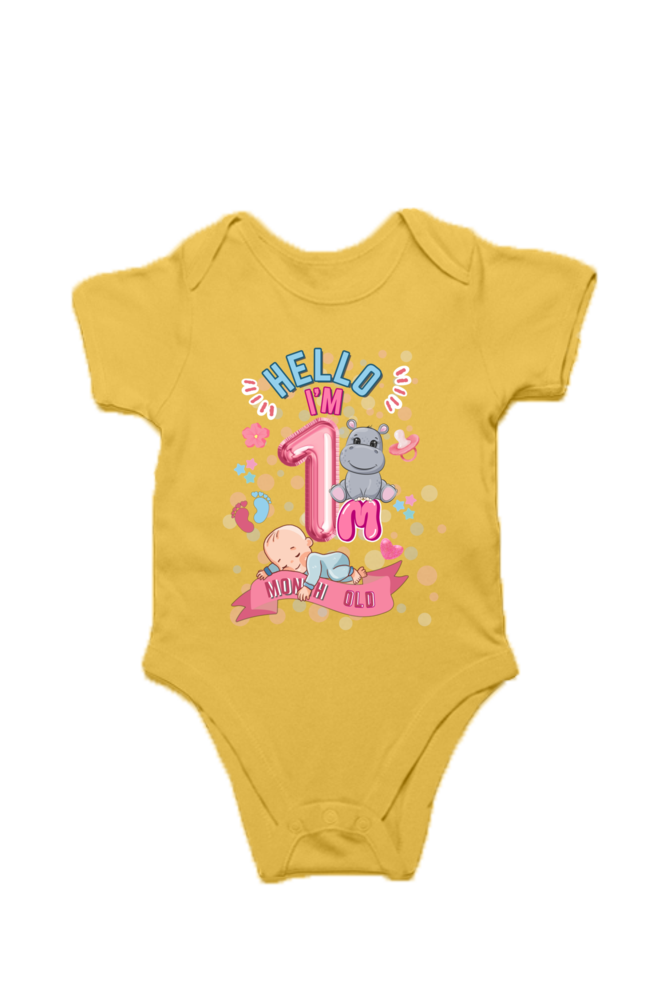 Adorable Baby Milestone Rompers | 1 month old | Soft & Comfy Cotton | Unisex