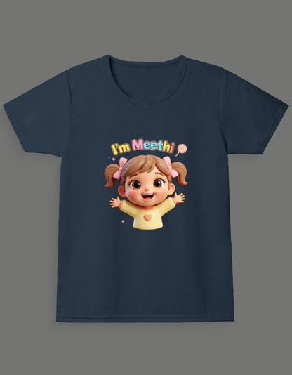 Twin Girl Tees - I'm Meethi , I'm Namkeen _ Navy Blue