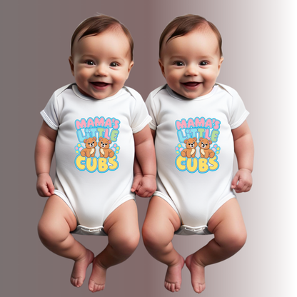 Mama’s Little Cubs Baby Twin Romper - Unisex