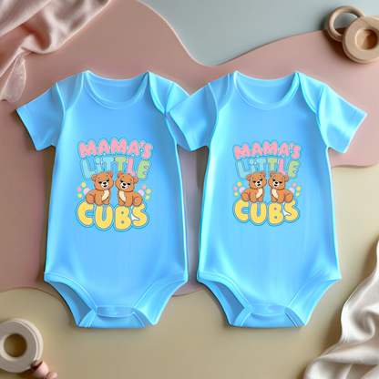 Mama’s Little Cubs Baby Twin Romper - Unisex