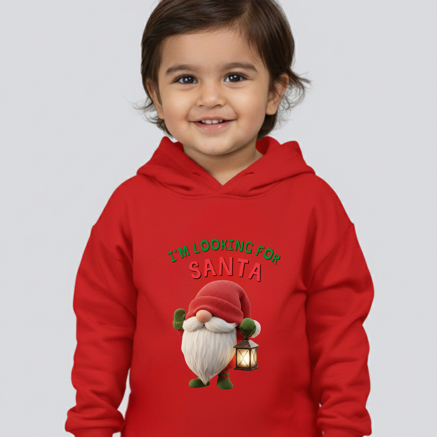 I’m Looking for Santa” Gnomes Design - Unisex Kids Hoodie