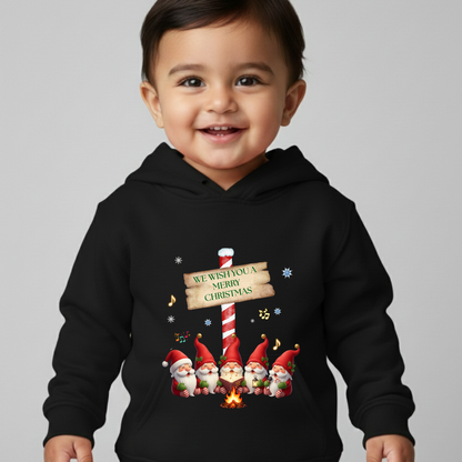 Gnomes Design “We Wish You a Merry Christmas- Unisex Kids Hoodie