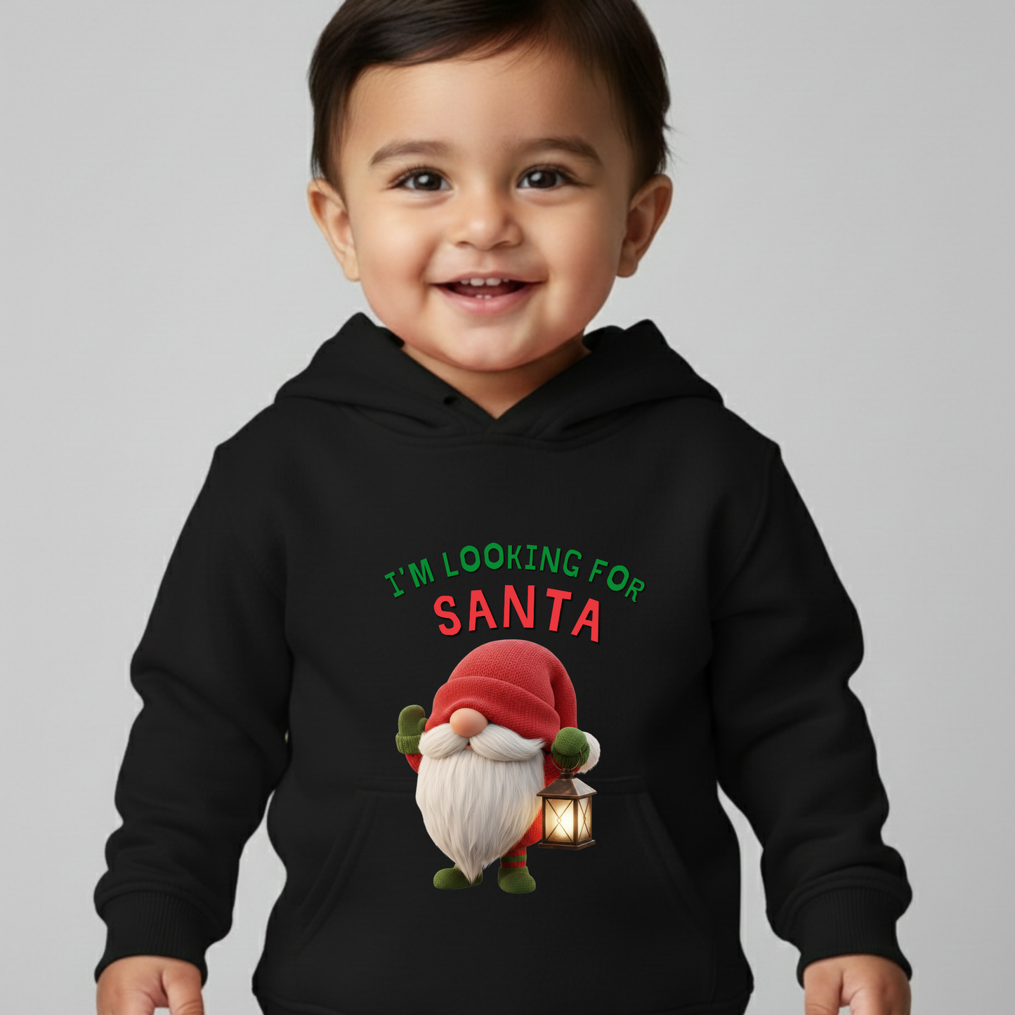 I’m Looking for Santa” Gnomes Design - Unisex Kids Hoodie