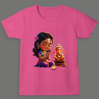 Ganesh Chaturthi T-shirt  - Girl's Crew Neck T-Shirt