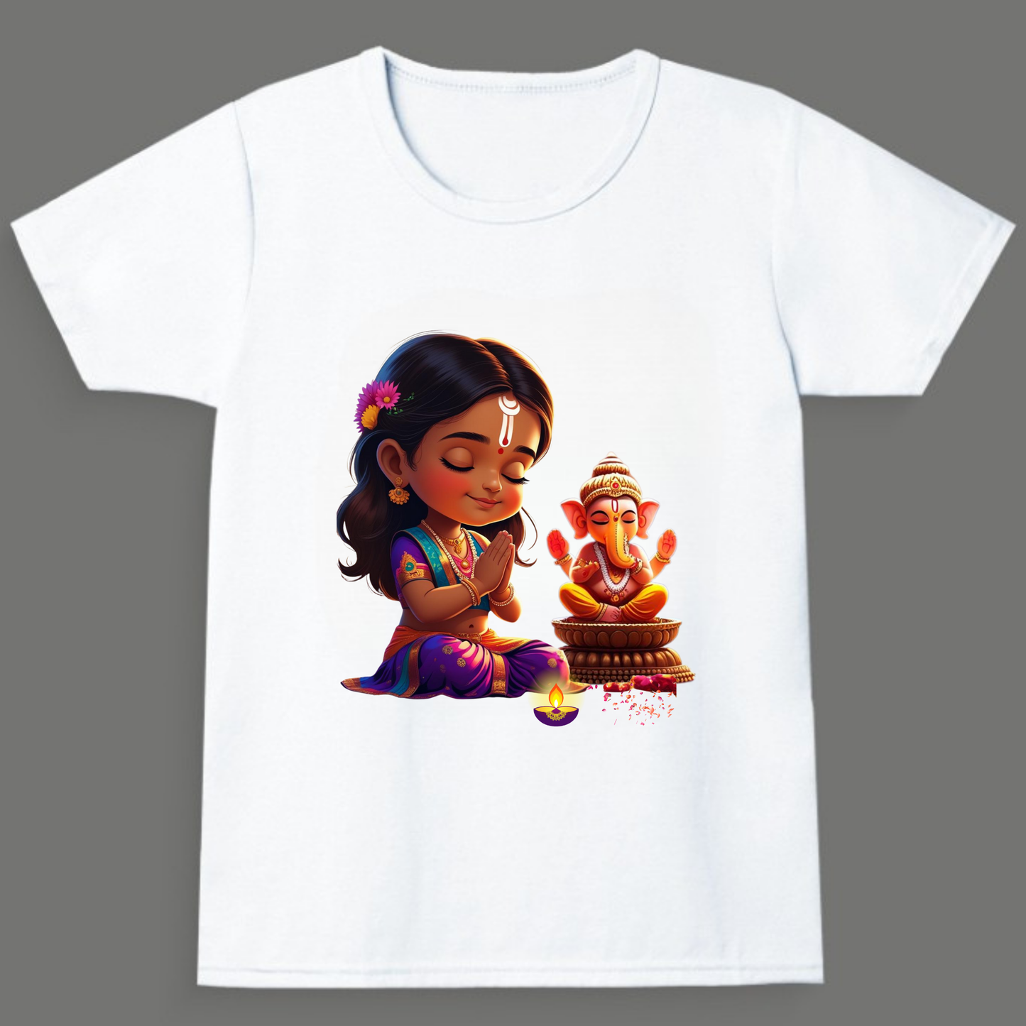 Ganesh Chaturthi T-shirt  - Girl's Crew Neck T-Shirt