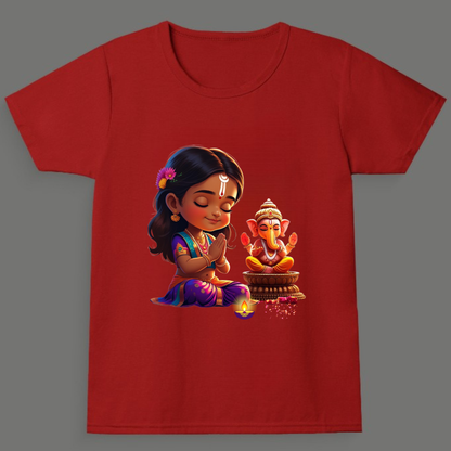 Ganesh Chaturthi T-shirt  - Girl's Crew Neck T-Shirt