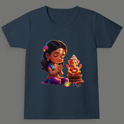 Ganesh Chaturthi T-shirt  - Girl's Crew Neck T-Shirt