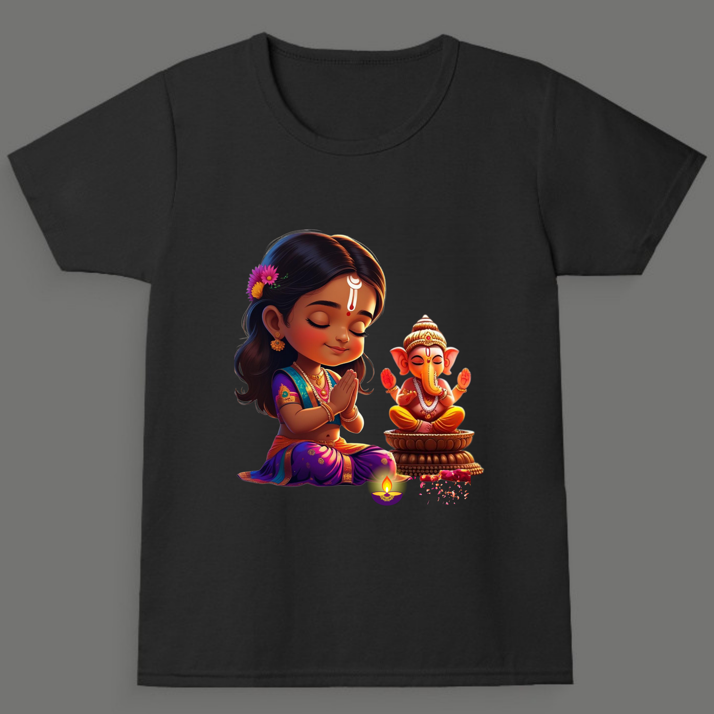 Ganesh Chaturthi T-shirt  - Girl's Crew Neck T-Shirt