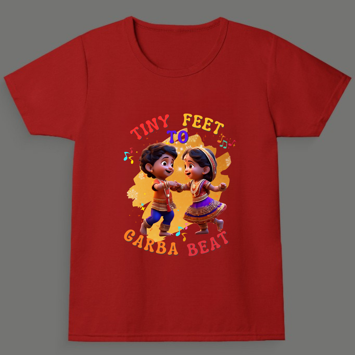 Tiny Feet to Garba Beat | Navratri Toddler T-Shirt | Unisex Festive Cotton Tee